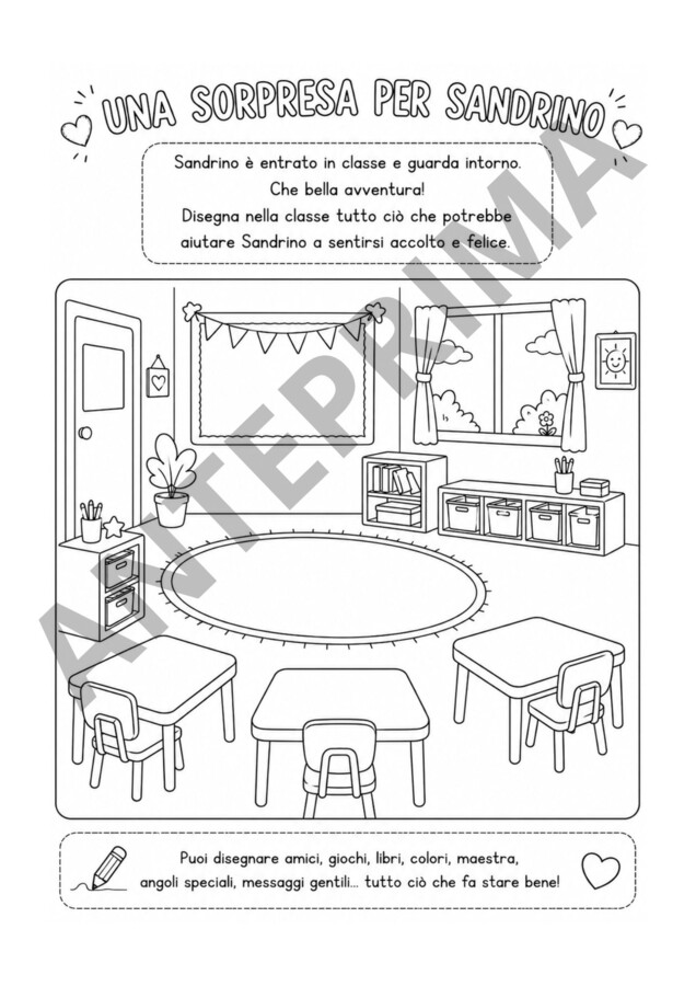 CORAGGIO, SANDRINO! -Attività per il primo giorno in classe 1^ alla Scuola Primaria
