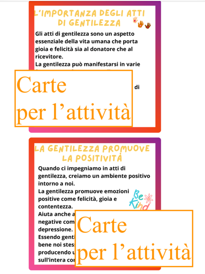 Giornata della gentilezza; 10 carte per coltivare un mondo migliore- classi II/V