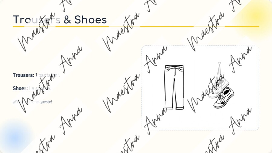 I'm wearing – Introduzione al Present Continuous (classe terza primaria)