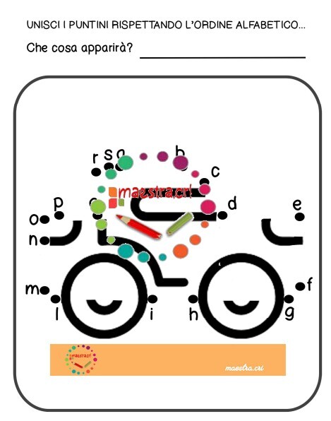 Dot to dot con l'alfabeto minuscolo - Il furgone