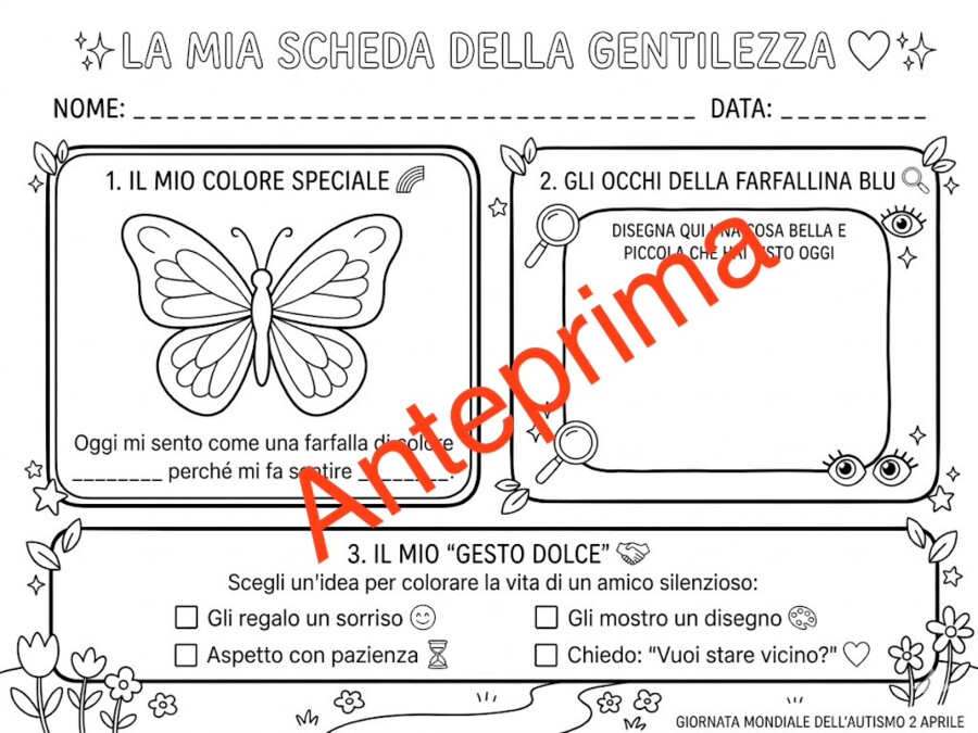2 aprile: giornata mondiale sull’autismo con la “Farfallina blu”