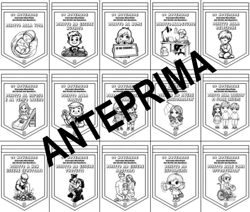 BANDIERINE PER IL 20 NOVEMBRE GIORNATA INTERNAZIONALE DEI DIRITTI DEI BAMBINI - SCUOLA PRIMARIA