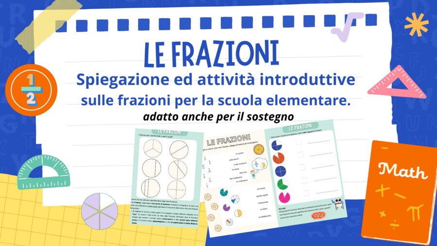 Le frazioni_attività colorate e semplici spiegazioni per introdurre al concetto di frazione