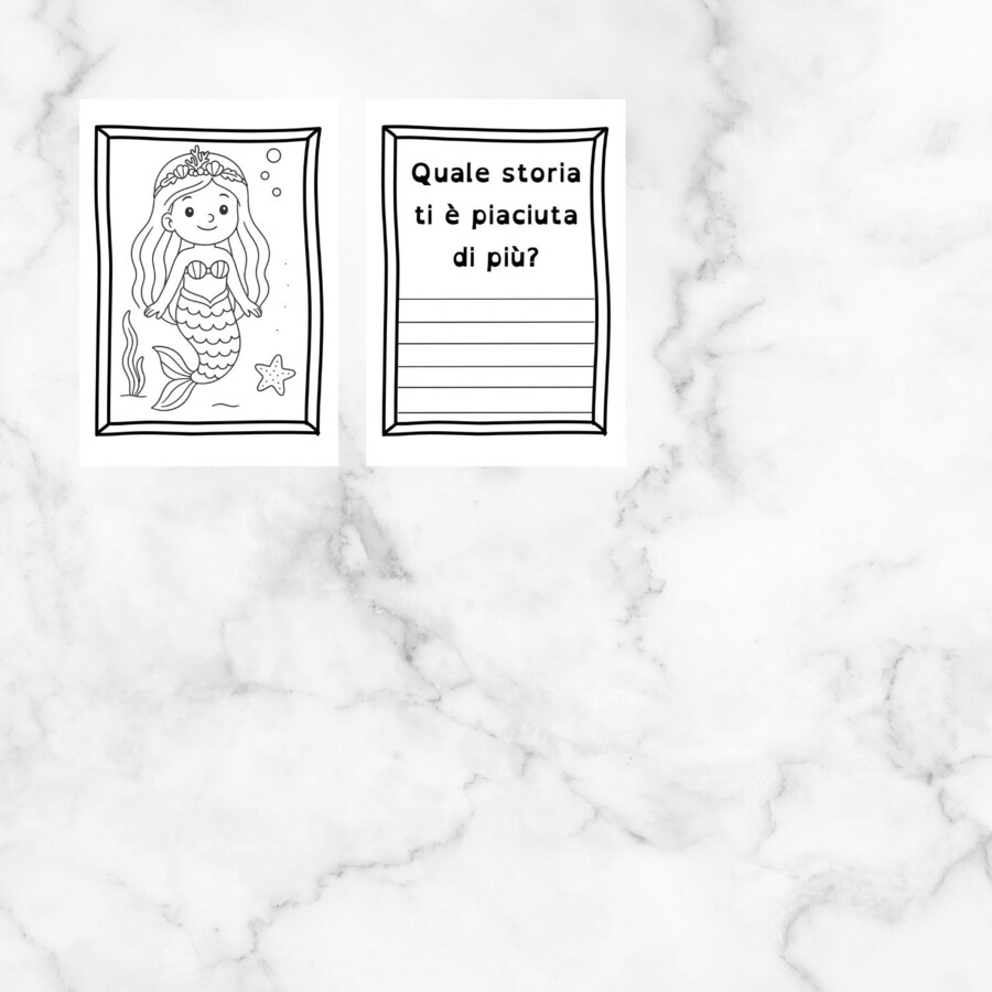 Storie ad alta leggibilità sulle sirene con disegni da colorare
