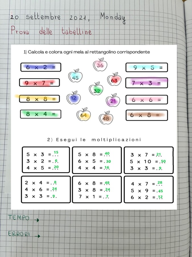 Quaderno MATEMATICA classe TERZA (prima parte)