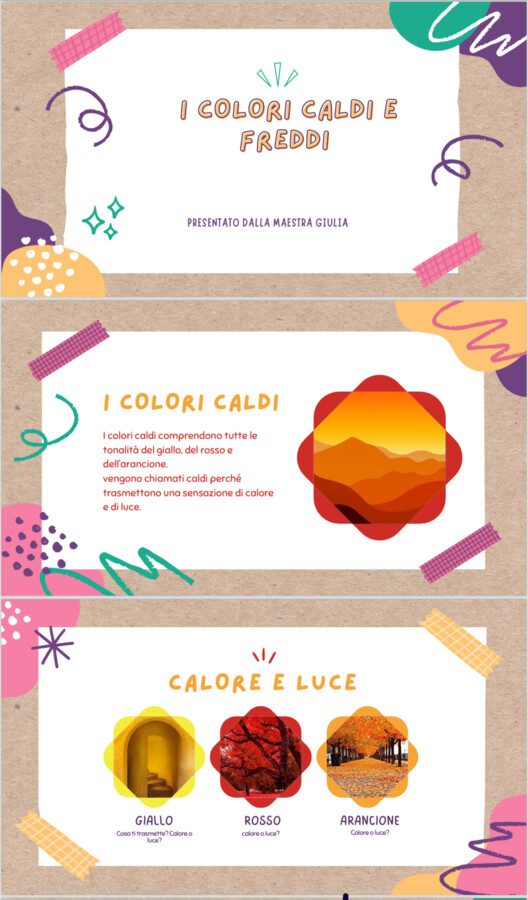 Power point colori caldi e freddi Arte e immagine 1-2-3-4-5 Primaria