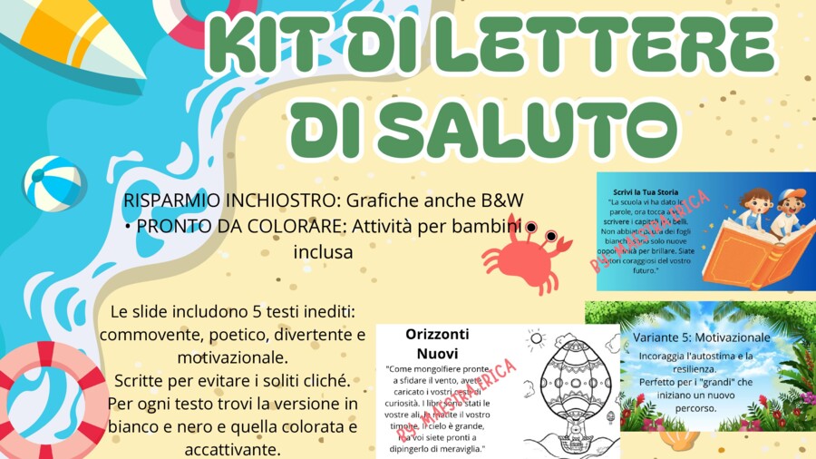 Kit di lettere inedite di saluto