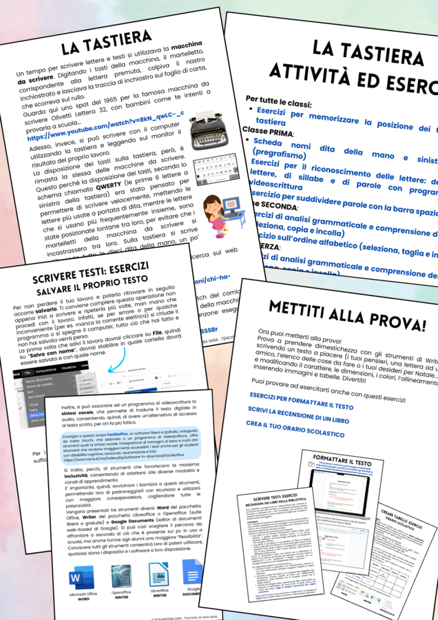 Attività di videoscrittura per la scuola primaria (Pack completo)