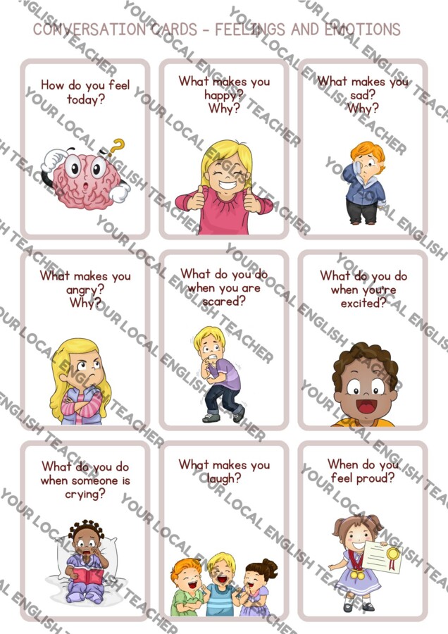 CONVERSATION CARDS - FEELINGS & EMOTIONS | SHEDE DI CONVERSAZIONE - EMOZIONI & SENTIMENTI