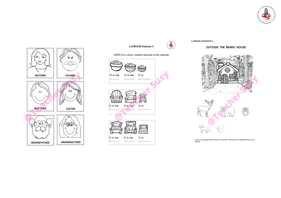 LAPBOOK "Goldilocks and the three bears"
