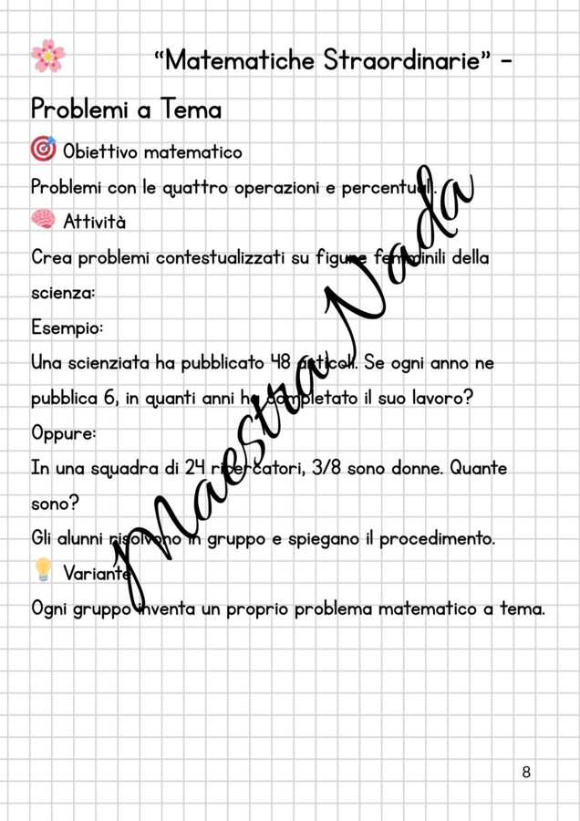 8 MARZO – KIT COMPLETO DI MATEMATICA Attività Laboratoriali + Escape Room + Statistica + Geometria (Classe 4ª-5ª)