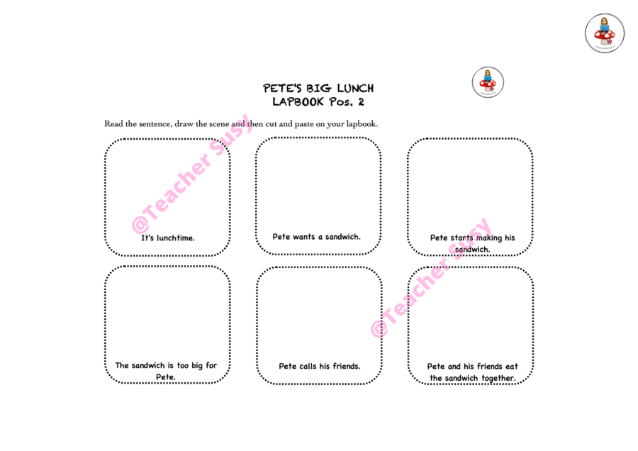 LAPBOOK "Pete's big lunch"
