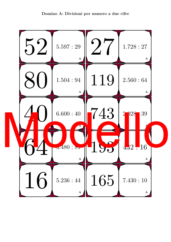 Domino - Divisioni per numero a due cifre | Attività Matematica