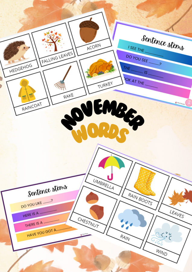 Flashcards - November words di Vita da Mammestra