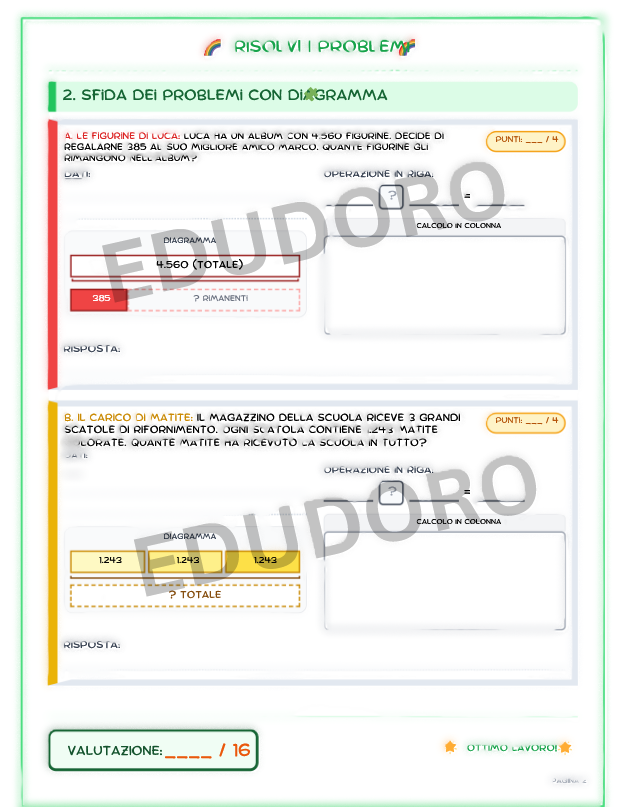 Scheda Operazioni e Problemi - Classe Terza