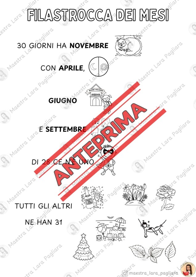 Calendario dei mesi dell'anno