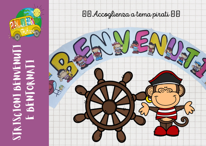 ACCOGLIENZA: STRISCIONE BENVENUTI - BENTORNATI a tema PIRATI