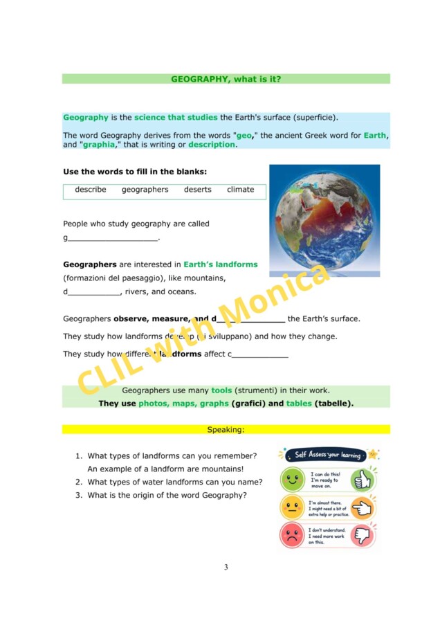 CLIL Geography classe 4^
