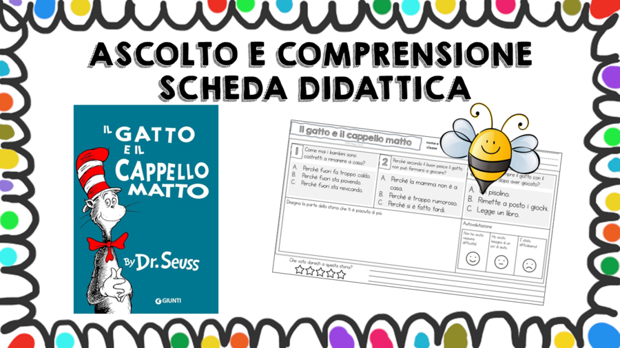 Il gatto e il cappello matto - scheda didattica comprensione