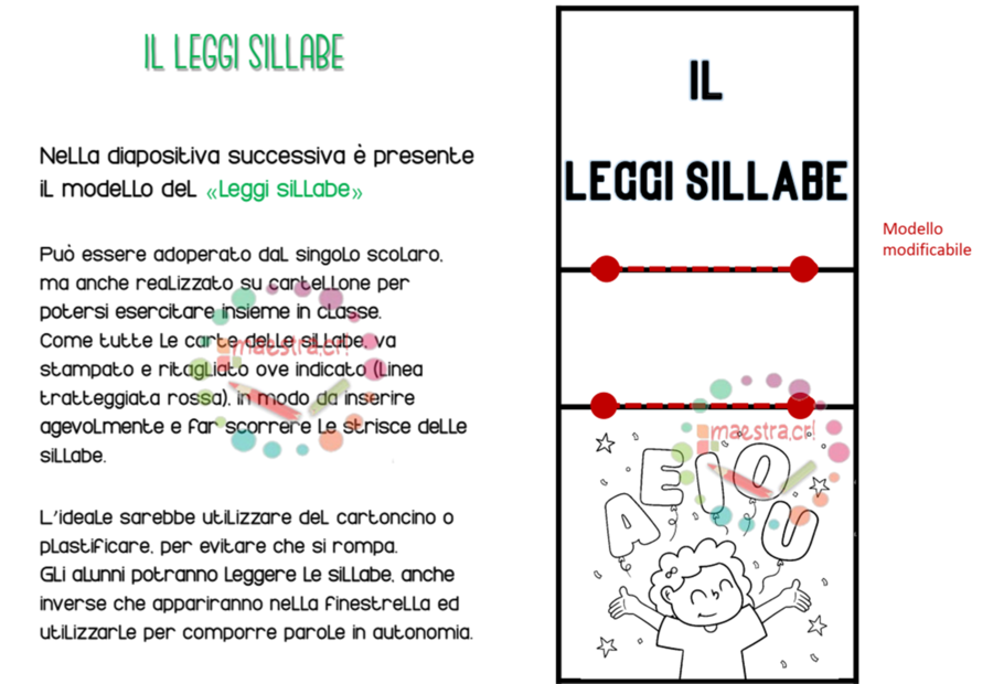 Apprendimento della lettura - Il "Leggisillabe"
