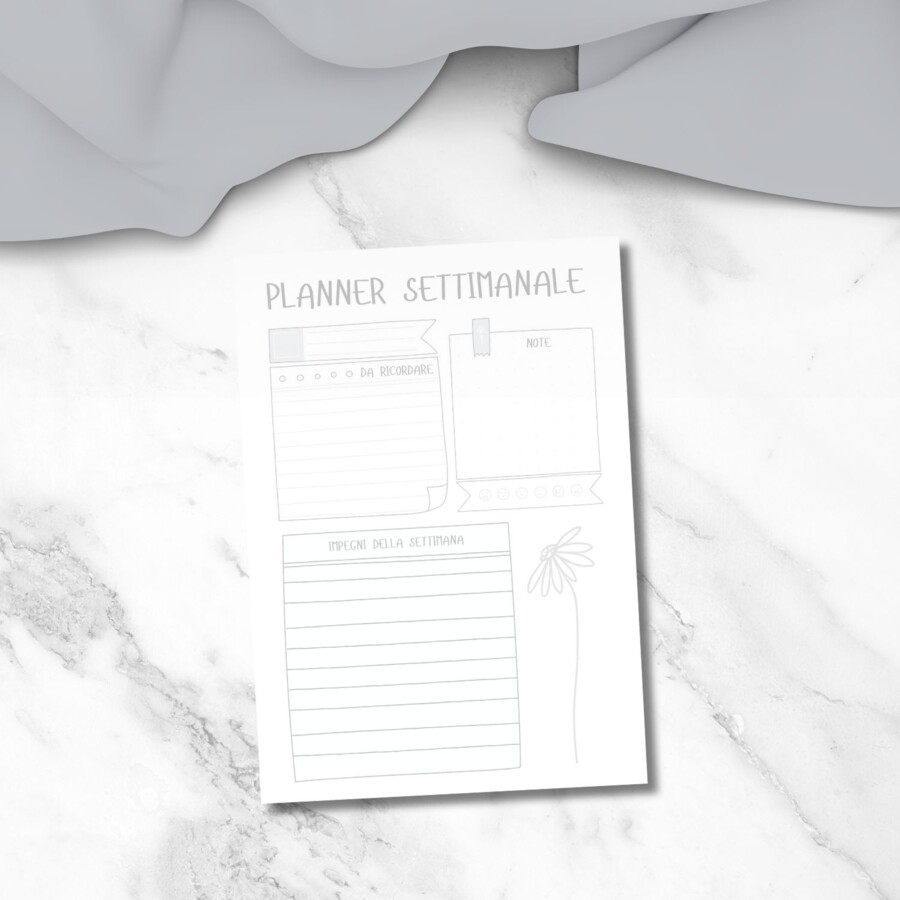 Planner settimanale da stampare in PDF
