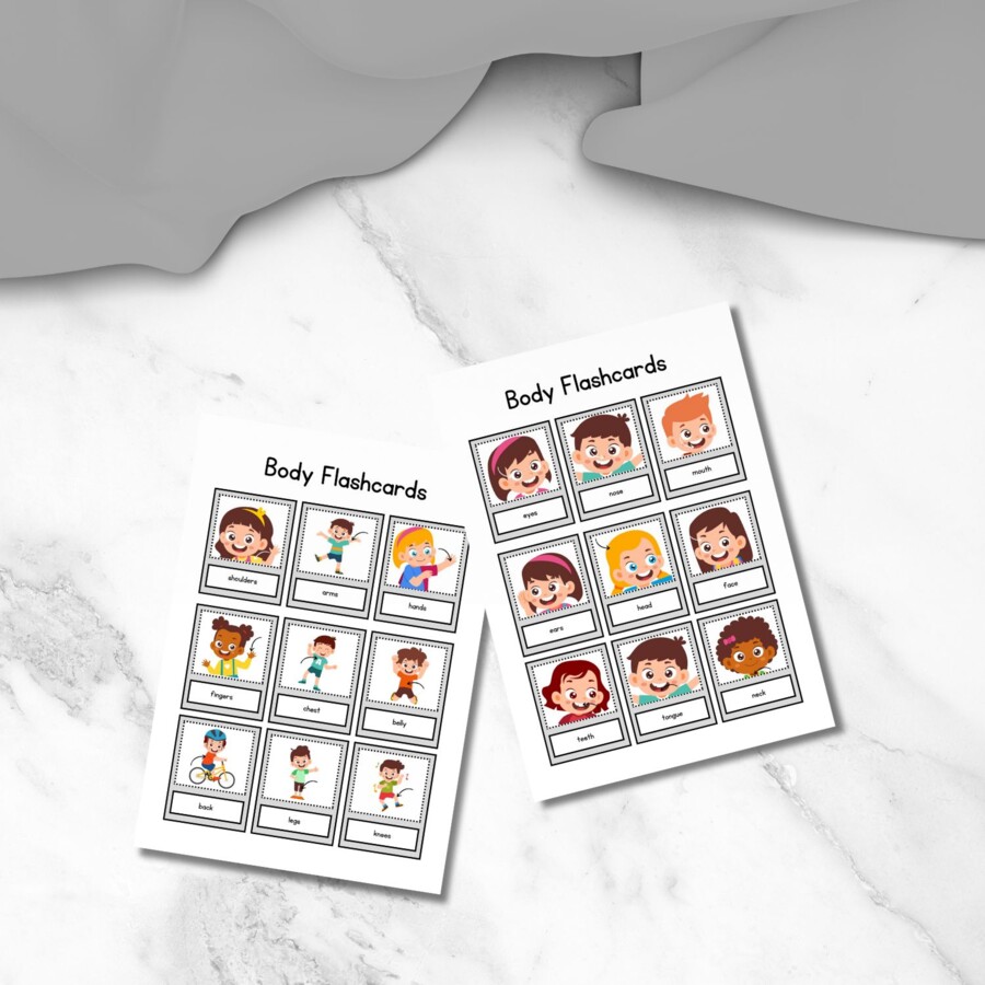 Body flashcards in inglese