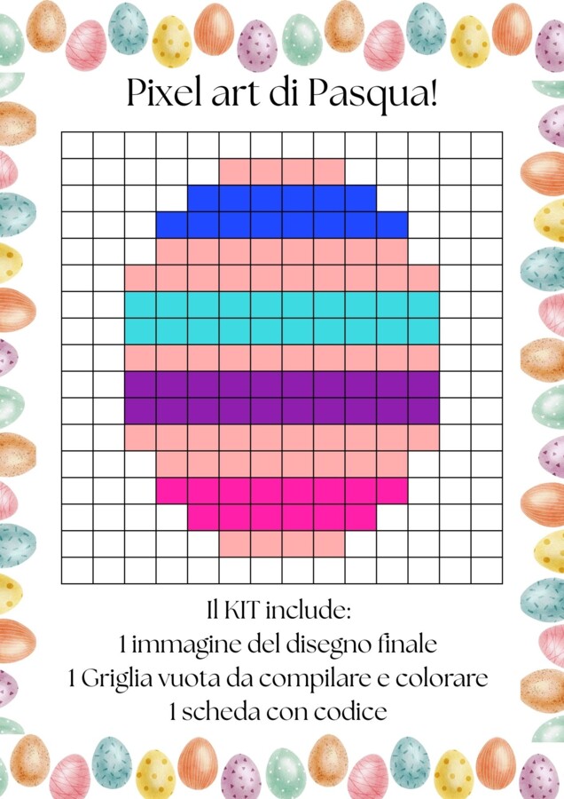 Pixel art di Pasqua_uovo rosa