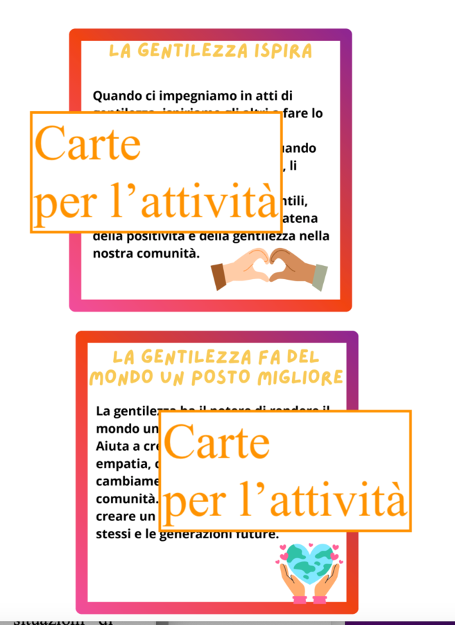 Giornata della gentilezza; 10 carte per coltivare un mondo migliore- classi II/V
