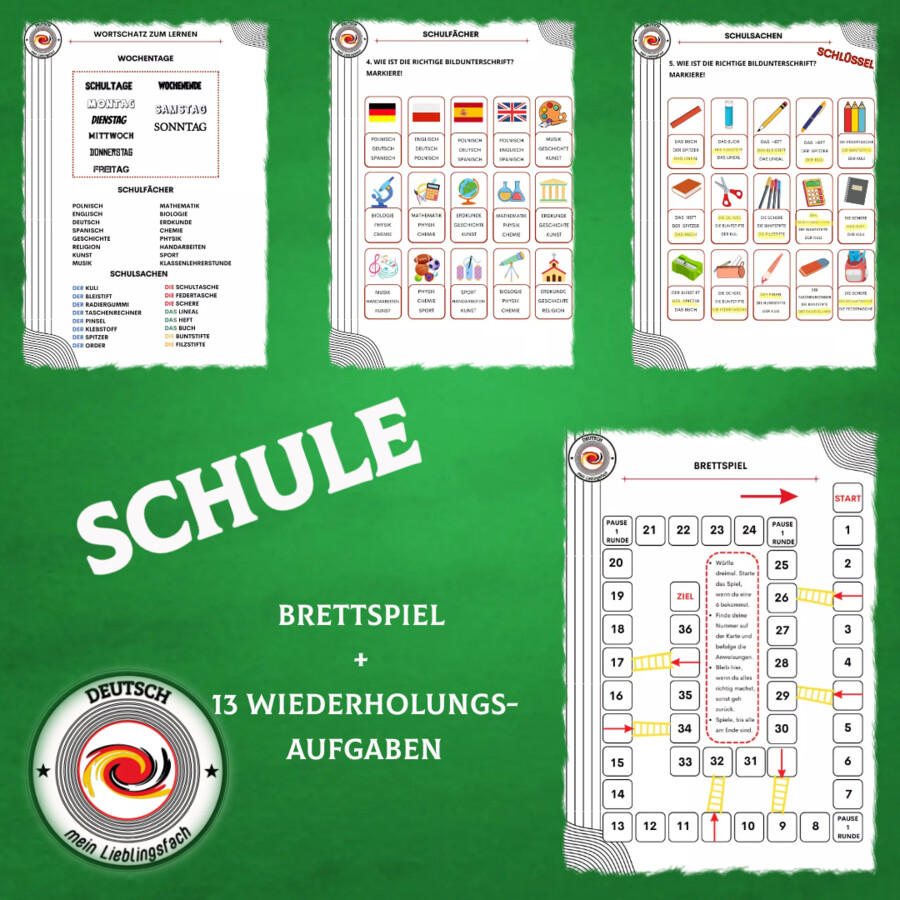 Schule - Wortschatzwiederholung