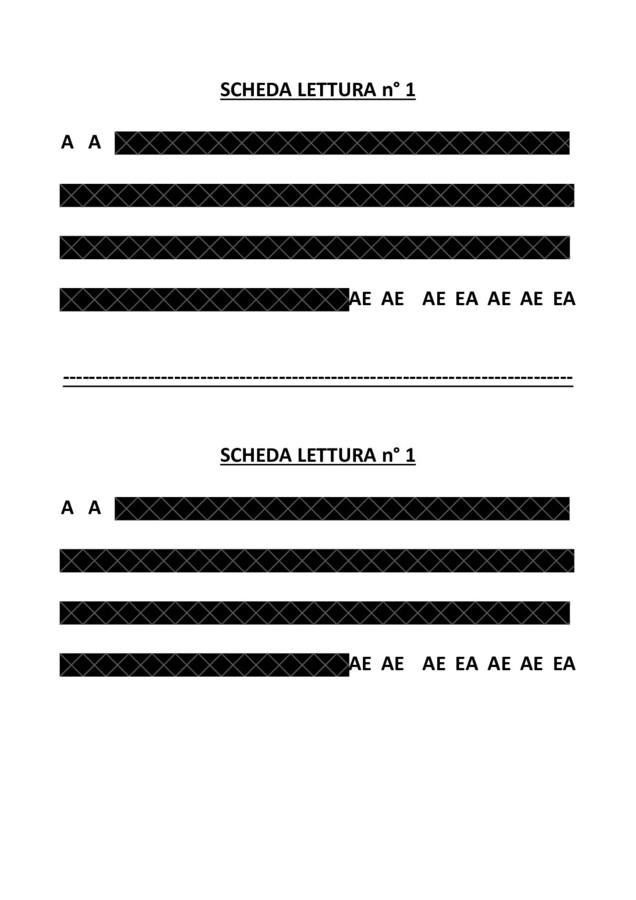 Scheda lettura 1
