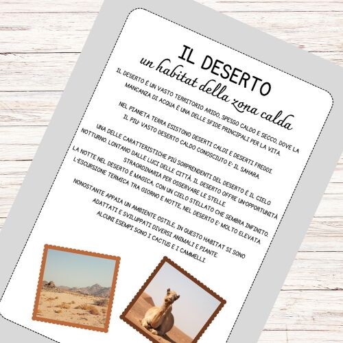 Schede didattiche sul deserto