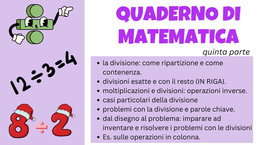 QUADERNO MATE classe terza (parte 5 - DIVISIONI)