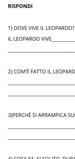 Il TESTO DESCRITTIVO: N. 2 testi + esercizi di comprensione