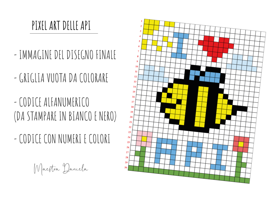 PIXEL ART DELLE API (GIORNATA MONDIALE DELLE API - 20 MAGGIO)