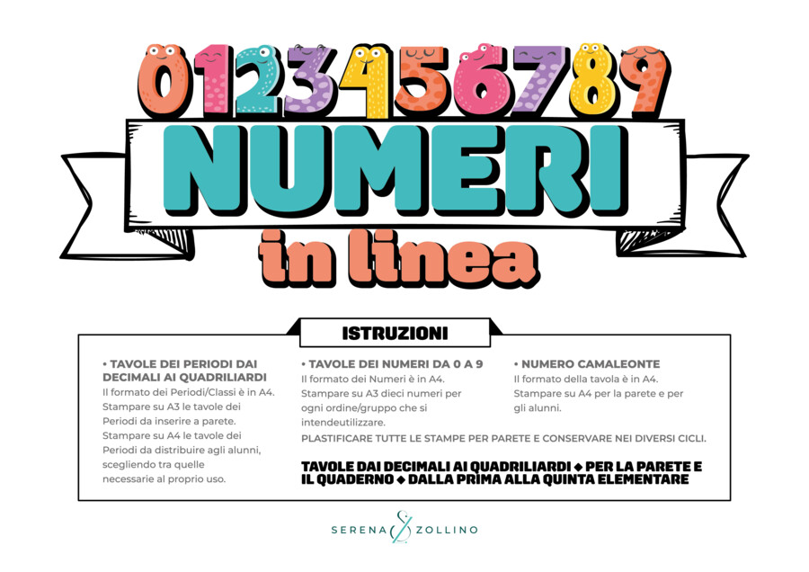 Tavole "NUMERI IN LINEA" + Numero "CAMALEONTE"