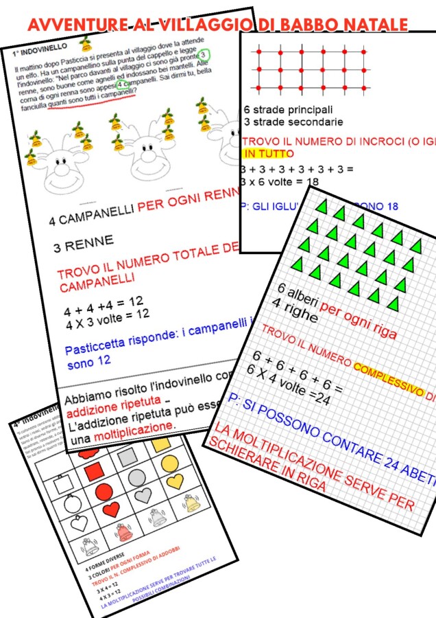 LA MOLTIPLICAZIONE A TEMA NATALIZIO CLASSE TERZA
