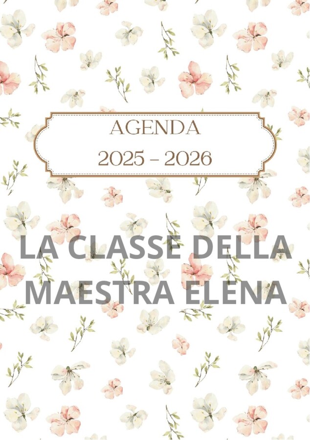 AGENDA SCUOLA DELL'INFANZIA 2025 - 2026