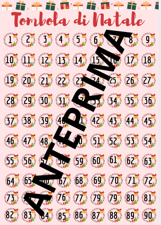 Tombola matematica di Natale/Tabelline miste