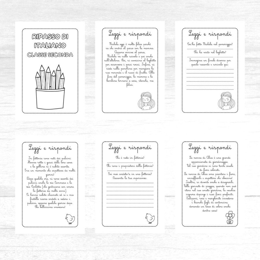 Ripasso di italiano classe seconda – Compiti delle vacanze italiano classe seconda