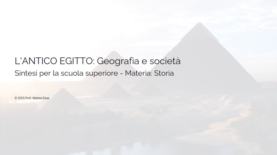 L'Antico Egitto Parte 1: Geografia, Società ed Economia – Kit Didattico (Slide + Verifica) (PPTX Modificabile)