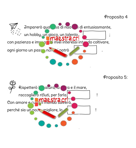 Filastrocche per imparare - Propositi per il nuovo anno