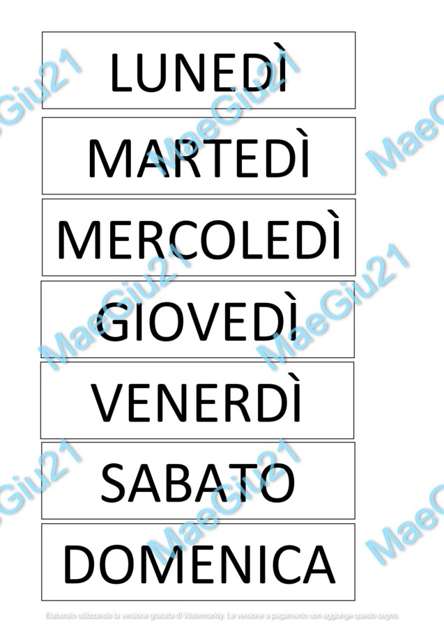 Calendario per Classe