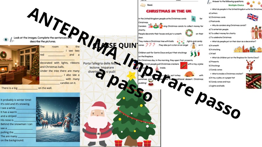 Schede di inglese sul Natale dalla prima alla quinta elementare_Christmas time