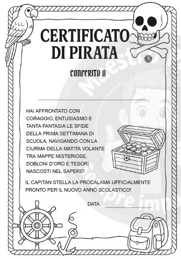 🏴‍☠️ KIT ATTIVITÀ – BACK TO SCHOOL con Capitan Stella 🏝️