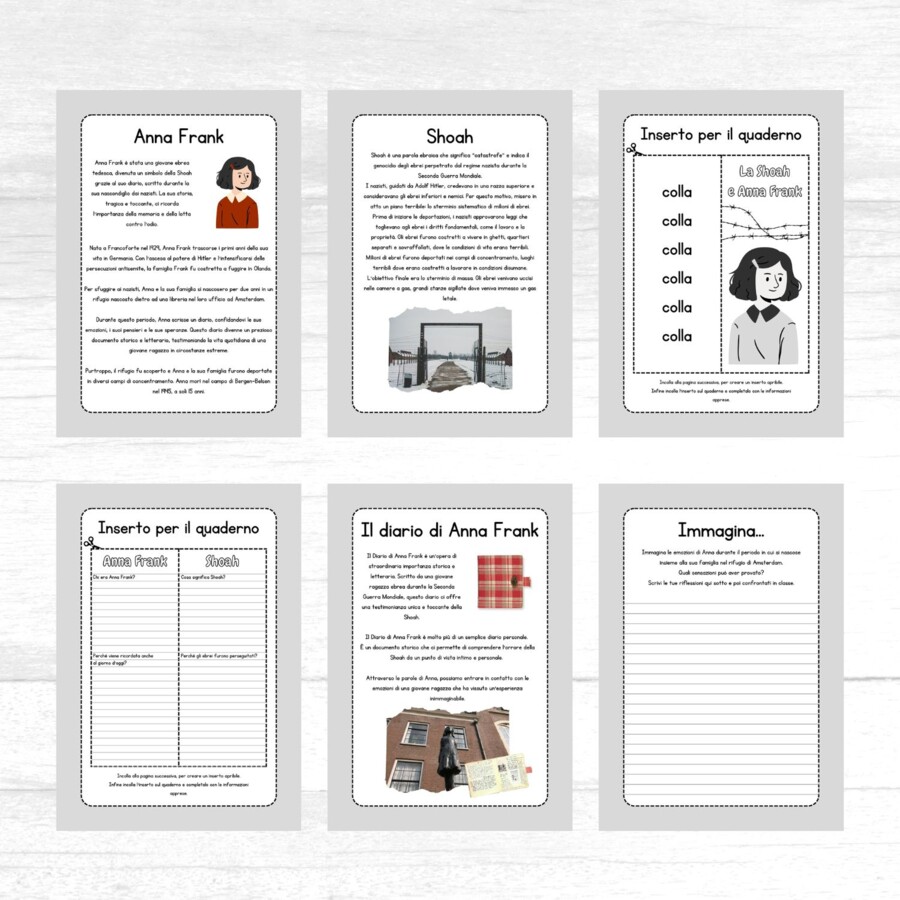 Schede didattiche per la Giornata della Memoria - Pacchetto di materiali per conoscere Andra e Tati, Anna Frank e Giorgio Perlasca