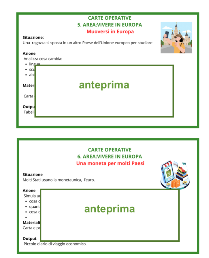 Europa e Unione Europea scuola primaria – 35 carte didattiche con attività