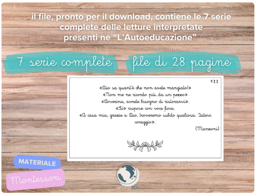 Letture Interpretate Montessori | Letture stampabili pdf