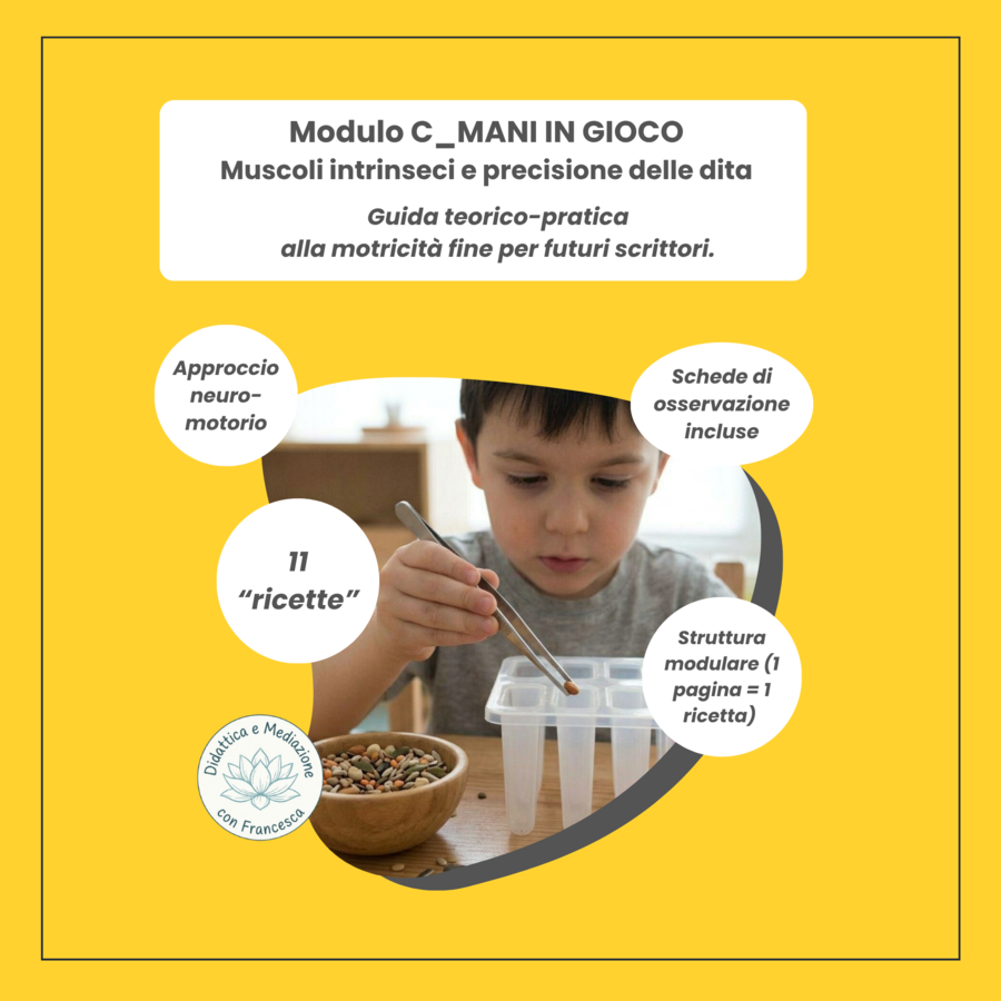 Mani in Gioco - Modulo C: Muscoli Intrinseci e Precisione delle Dita (Guida alla Grafomotricità)