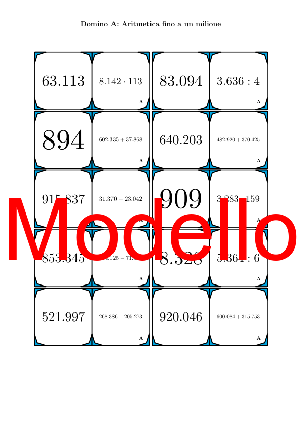 Domino - Aritmetica fino a un milione | Attività Matematica