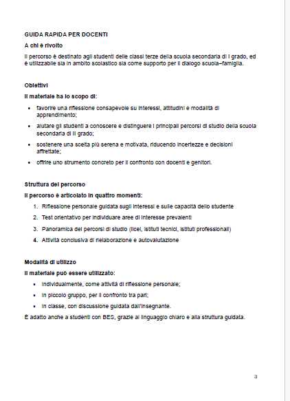 Una bussola per l’orientamento, percorso guidato per la scelta della scuola superiore